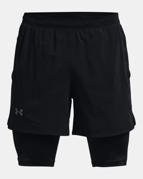 男士UA Launch 5英寸二合一短褲, Black, pdpMainDesktop image number 6